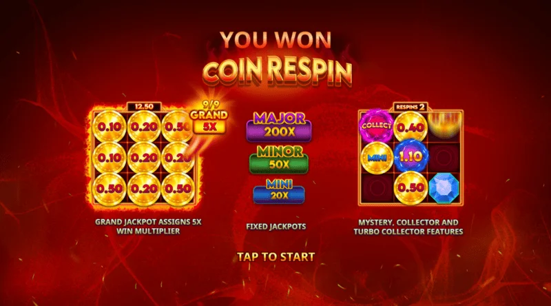 Respin mincí Blazing Coins Deluxe
