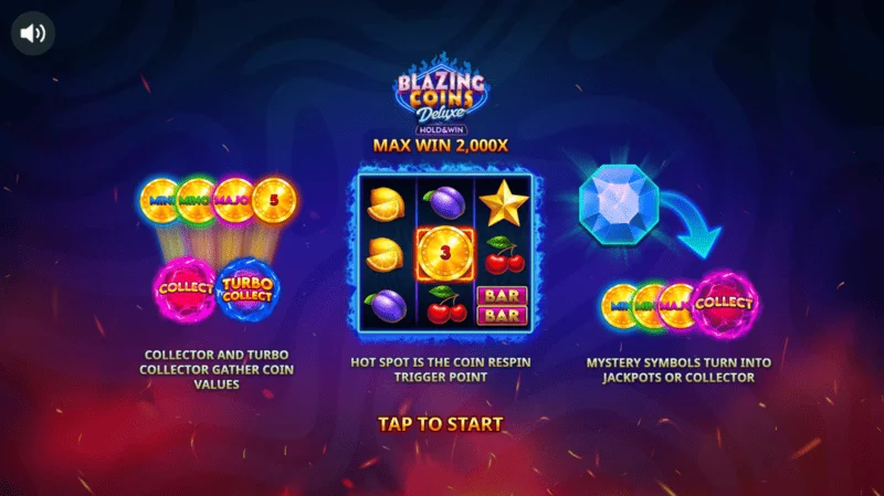 Hlavné menu Blazing Coins Deluxe
